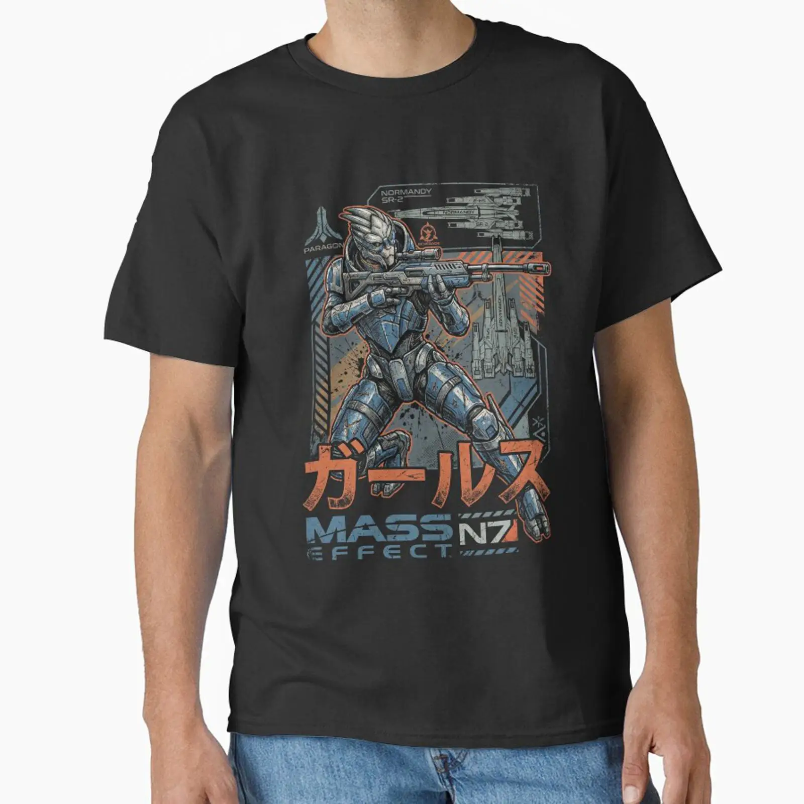 Garrus Vakarian Mass Effect N7 - Retro Gaming T Shirt review and price